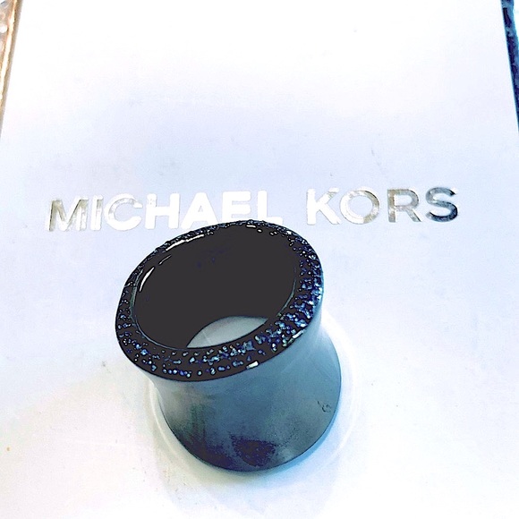 Michael Kors Hematite & Turquoise Blue Barrel Ring - Picture 5 of 15